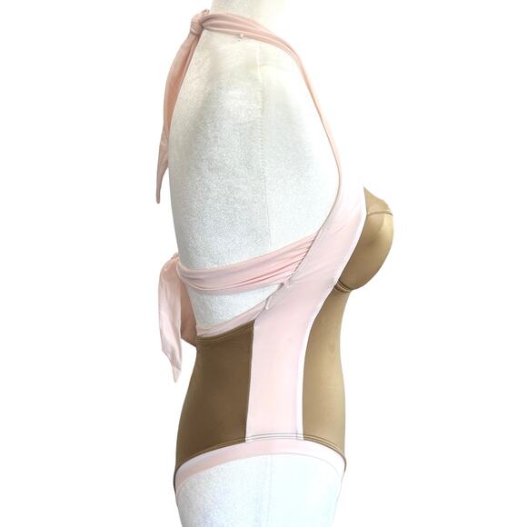 We Are HAH Swimsuit Bodysuit Free People Pull It Thru Bodycon Gold Size Small - Picture 8 of 11